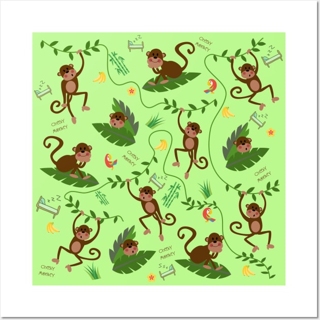 Jumping cheeky monkey Wall Art by Arch4Design